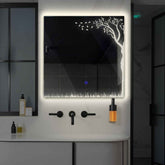 LED Spiegel Quadratisch | Touch-Schalter | Neutralweißes Licht - Reyze Seria Good Vibes Model 8